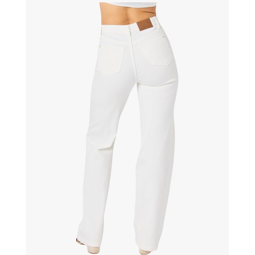 Judy Blue White Wide Leg Jeans Size 20W NWT High Waist Braided JB88781 - Picture 10 of 10